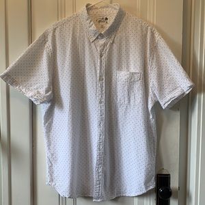 Bonobos short sleeve white shirt blue dots XL